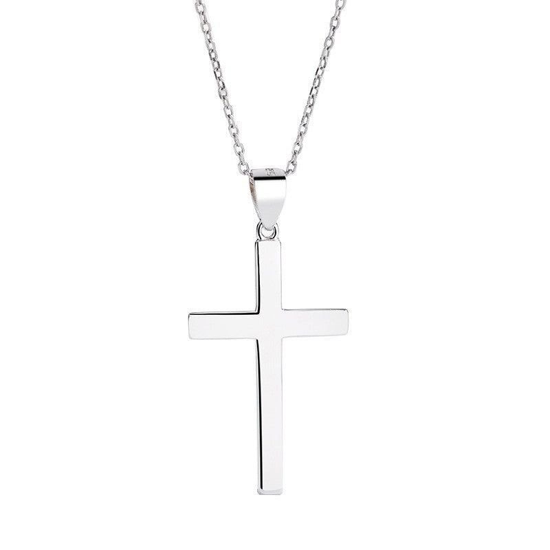 Silver Plain Cross Pendant Necklace