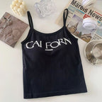 Sleeveless Printed Letter Tank Top for Women