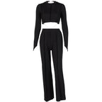 Summer Women's Fashion Backless Crop Top Set