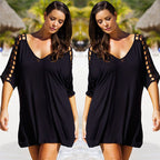 Plus Size Cutout-Sleeve Beach Cover-Up Dress
