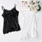 Stylish Lace V-Neck Silk Camisole for Women