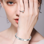 Stainless Steel Screw-Motif Cross Bangle