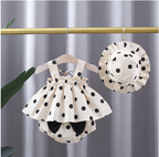 Baby Girl Polka Dot Strap Dress and Bloomer Set