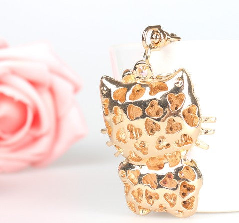 Rhinestone Cat Rhinestone Bag Charm Keychain