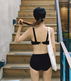 Knitted Halter High-Waist Bikini Set