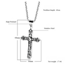 Jesus Cross Crucifix Pendant Necklace - Titanium Steel