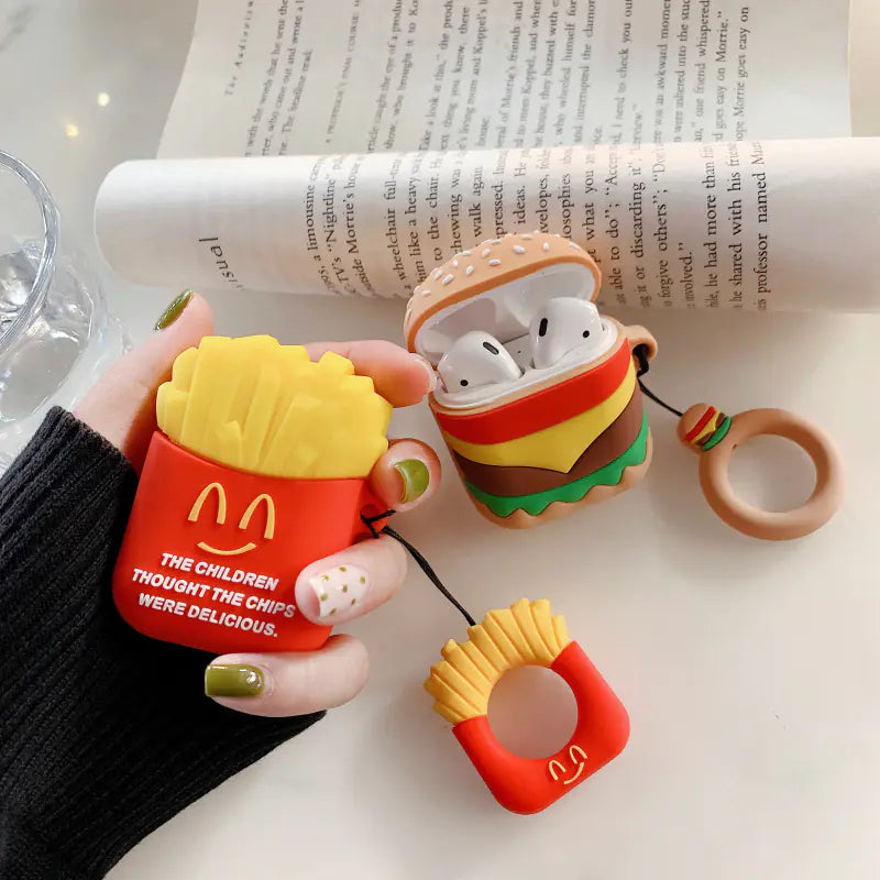 Creative French Fry Hamburger AirPods Silicone Case | Accessory