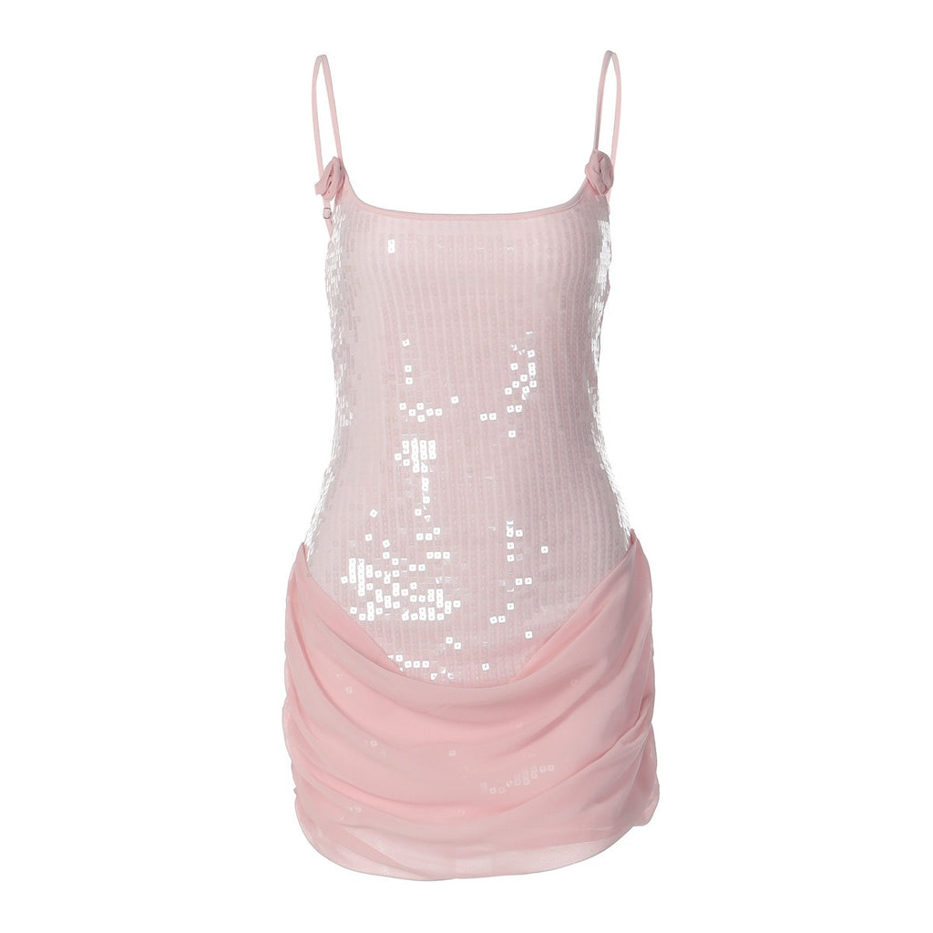 Sequin Ruched Bodycon Mini Dress