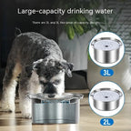 Stainless Steel Floating Pet Water Bowl, Anti-Spill Slow Drinking Dish for Cats and Dogs, Food-Grade 304 Steel, 2L / 3L