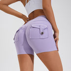 Women's High Waist Yoga Shorts with Pockets