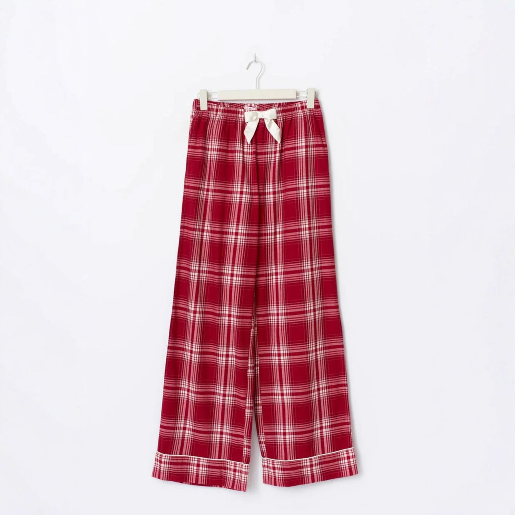 Plaid Bow Tie Camisole Set for Women