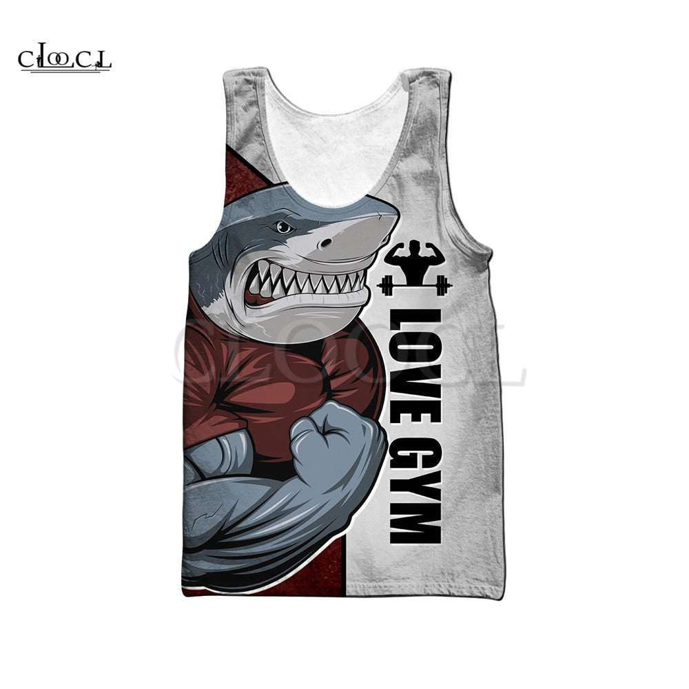 Men's 3D Animal Print Spandex Tank Top for Gym