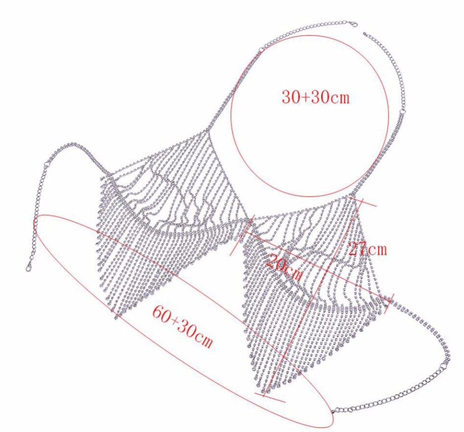 Rhinestone Tassel Body Chain
