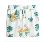 Men's Tropical Leaf Print Swim Shorts