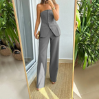 Women’s Tube Top and Straight Pants Set