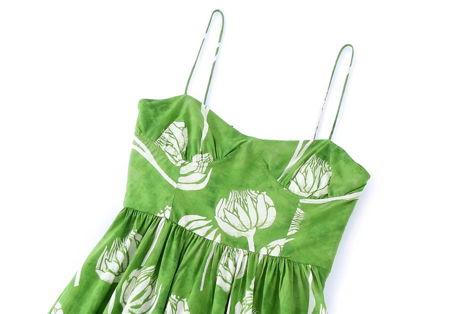 Floral Print Midi Dress with Spaghetti Straps for Women