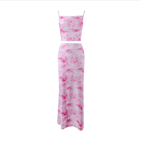 Floral Spaghetti Strap Two-Piece Set