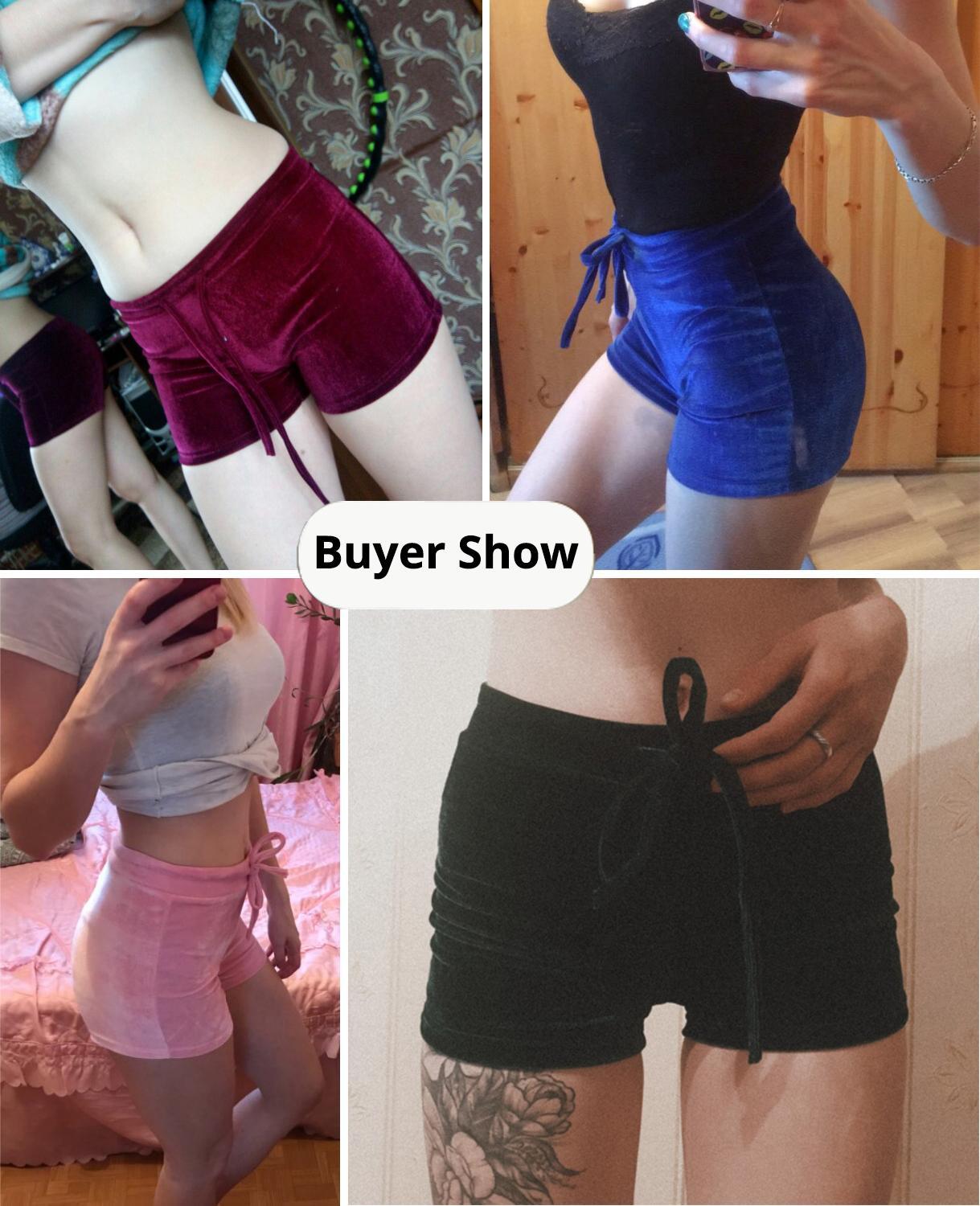 Women's Flannel Elastic Tie Casual Sports Shorts