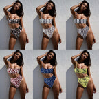 Womens High-Waisted Solid Bikini Set