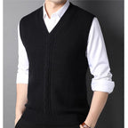 Men's Cable-Knit V-Neck Sweater Vest
