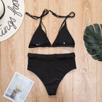 White Belted High-Waisted Bikini Set