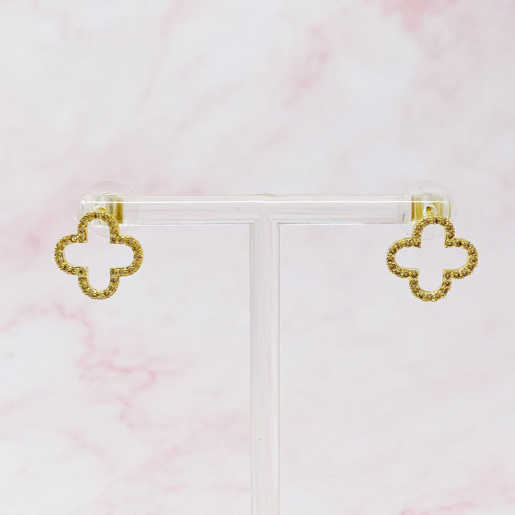 Rounded Cross Stud Earrings