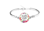 Scripture Cabochon Bangle Bracelet | Christian Jewelry