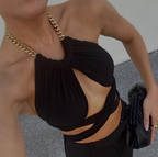 Women's Halter Backless Tank Top with Straps