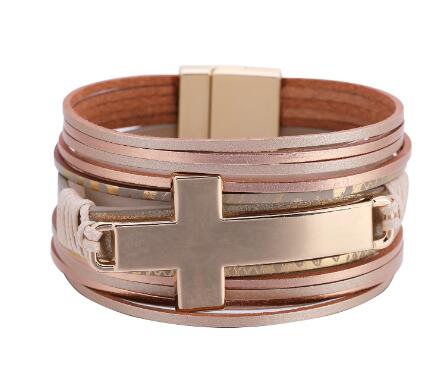 Personalized Cross Magnetic Buckle Bracelet