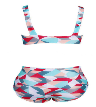 Women's Geometric Print High-Waist Bikini