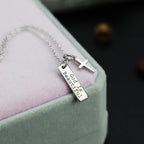 God Is Beautiful Bar and Cross Pendant Necklace