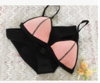 Women's Neoprene Colorblock Push-Up Bikini Set