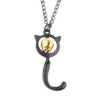 Cute Ladybug Pendant Necklace with Black Cat Charm