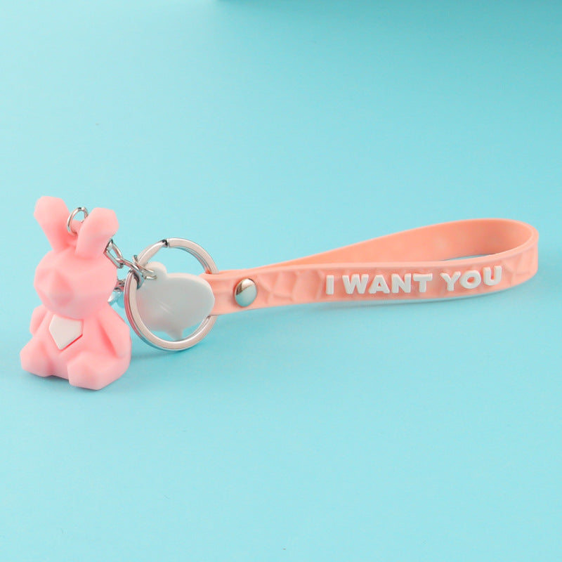 Creative Cartoon Geometric Animal Keychain - Dino & Panda | Accessory