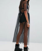 Sheer Mesh Maxi Cover-Up