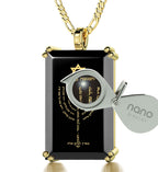 Men's Star of David Menorah Pendant Necklace on Onyx