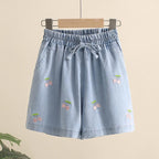 MarcJanie 2020 New Summer Girls' Cherry Denim Shorts