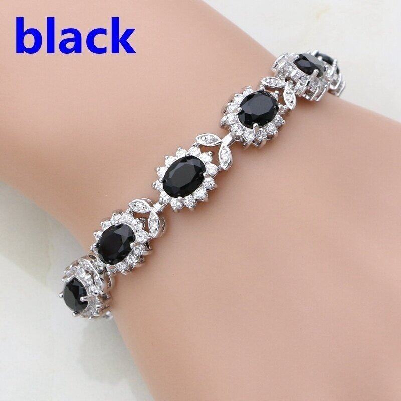 Inlaid Crystal Floral Tennis Bracelet