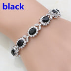 Inlaid Crystal Floral Tennis Bracelet