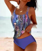 Paisley Print Halter One-Piece Swimsuit