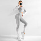 Seamless High-Stretch Yoga Outfit with Crop Top and Leggings
