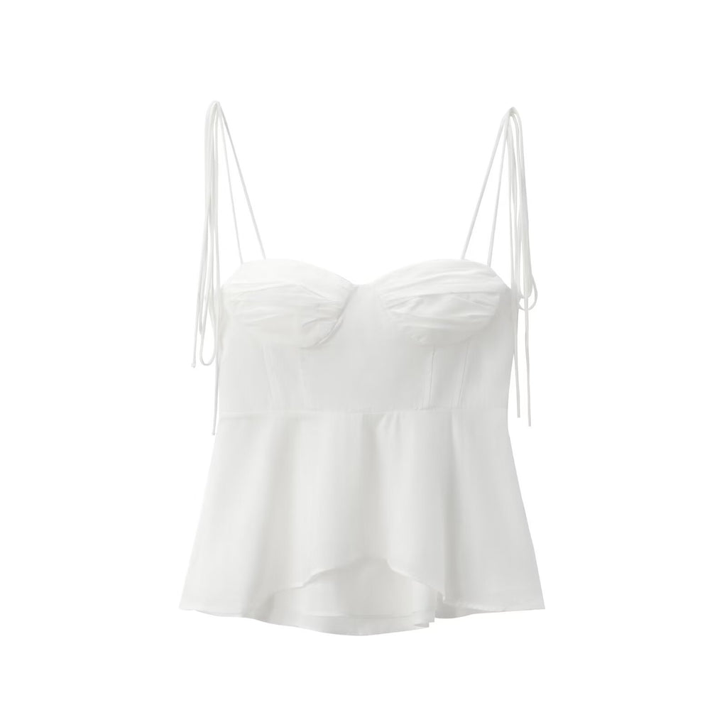 Satin Bustier Peplum Cami Top