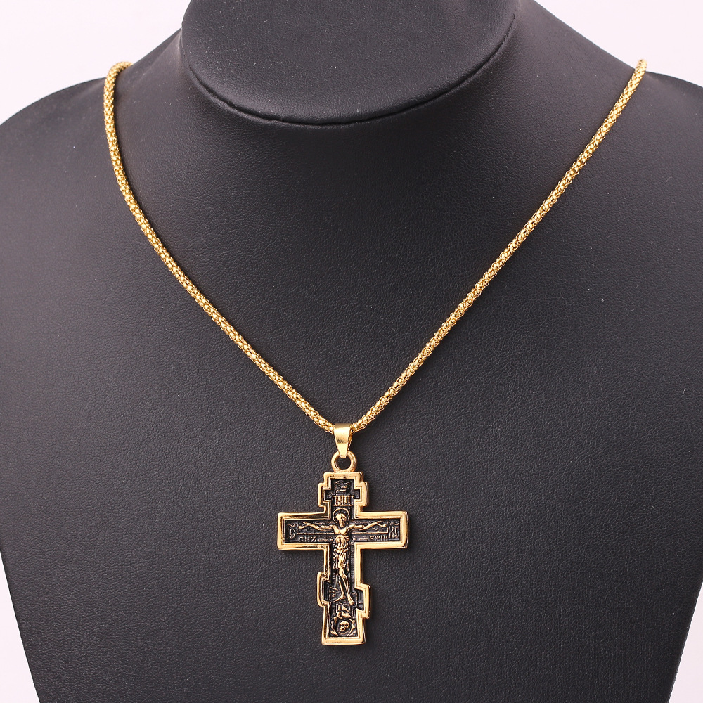 Orthodox Crucifix Cross Pendant Necklace - Christian Jewelry
