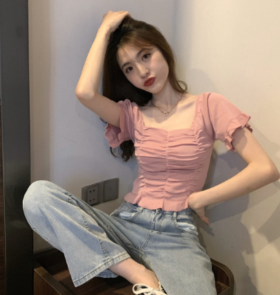 Off-Shoulder Crop Top for Women - Summer Korean Style
