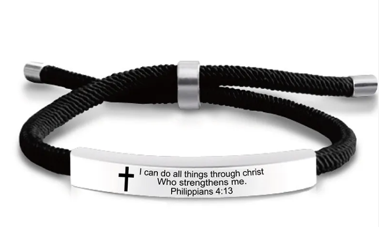 Scripture Cross Cord Bracelet (Psalm 46:5) | Christian Jewelry