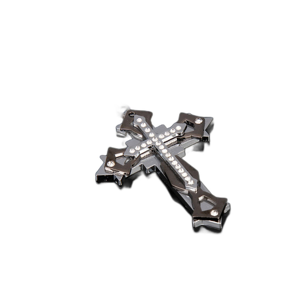 Titanium Steel Rhinestone Cross Necklace | Christian Jewelry