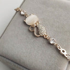 Rose Gold Cat's Eye Stone Cat Bracelet