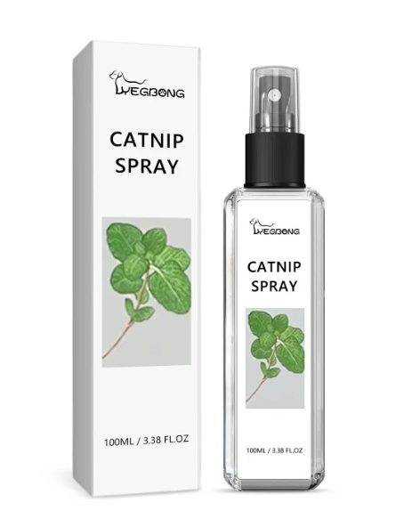 Catnip Spray for Cats, 100ml Natural Calming & Vitality Mist, Encourages Play on Toys, Scratchers & Beds, Edible Ingredients
