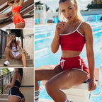 Contrast-Trim Cami and Booty Shorts Set