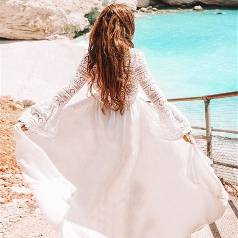 Beach Cover-Up with Lace Trim for Summer Vacations
